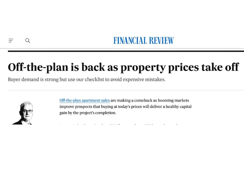 Off the plan Properties are back on Track!